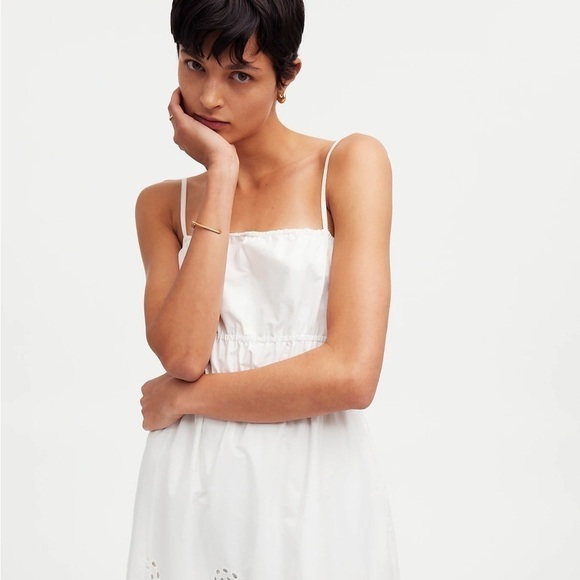 Madewell Embroidered Tank Midi Dress in Poplin size 6 NWT NS131 - Picture 4 of 12